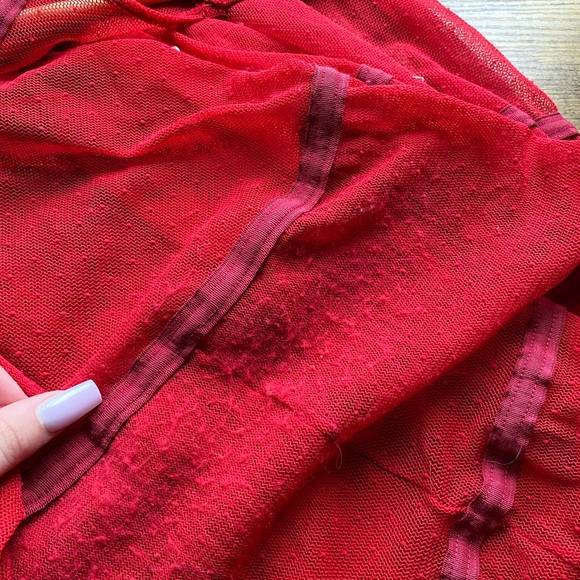 Free People Intimately Red Mesh Midi Dress Size: Small - Picture 4 of 4
